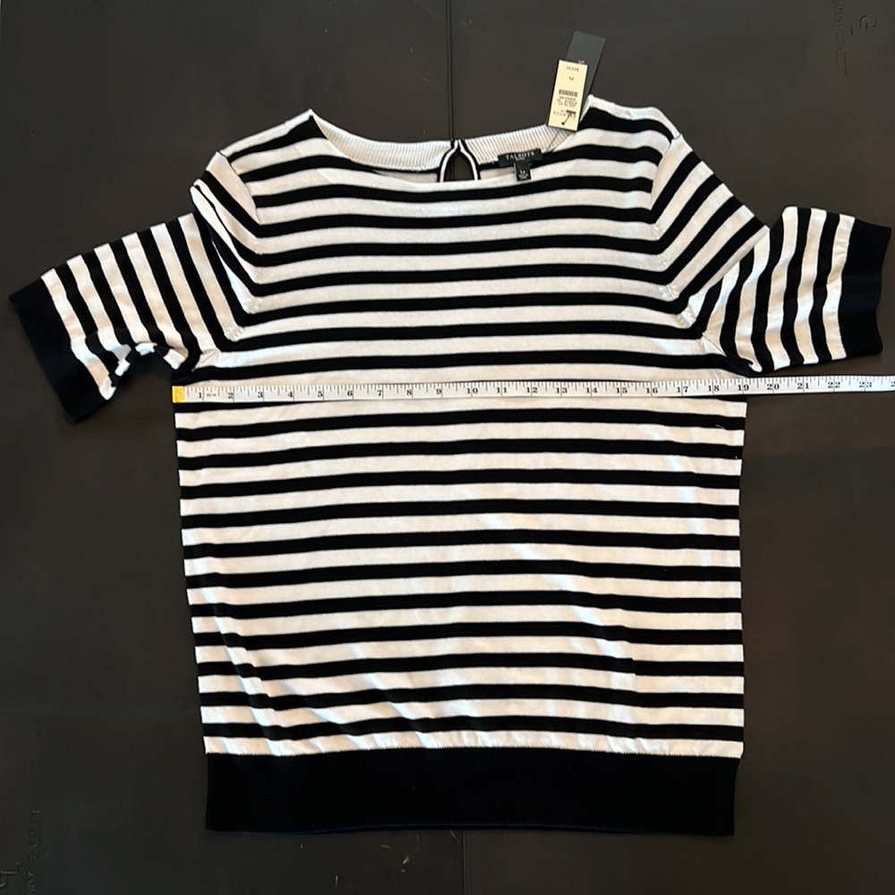 🎉Host Pick🎉Talbots Womens Black & White Lightweight Sweater Size Petite Large - Picture 4 of 10